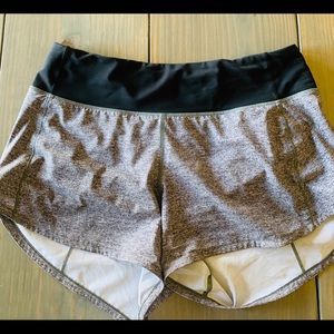 Grey Lululemon Speed up shorts 4”